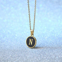 Foreign Trade Hot-selling Ins Wind Simple Alloy, English Letter Necklace Pendant Round Item Pendant 26 Letter Necklace