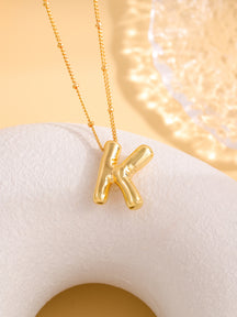Hot-selling Balloon Glossy Letter Necklace Chubby Pendant European and American Fashion Simple Collarbone Chain