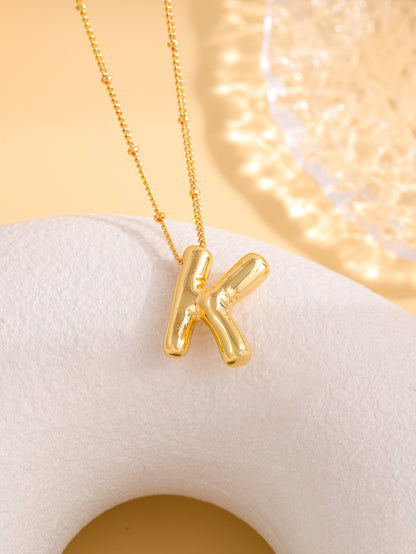 Hot-selling Balloon Glossy Letter Necklace Chubby Pendant European and American Fashion Simple Collarbone Chain