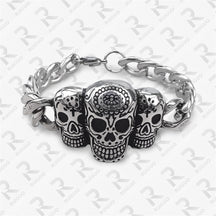 Amazon Vintage Celtic Knot Skull Stainless Steel Cuban Bracelet Cross Punk Men's Jewelry, Popular