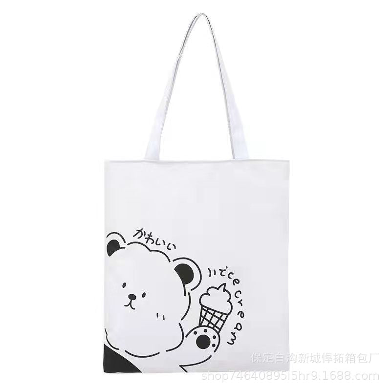 Canvas Bag Female Student Korean Version Large Capacity Simple Shoulder Bag Handbag To Picture Wholesale