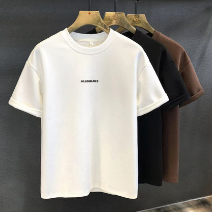 Short-sleeved T-shirt Men's 2025 Summer New Loose Opaque Pure Cotton Bottoming Shirt Teen Trendy Top T-shirt Ins