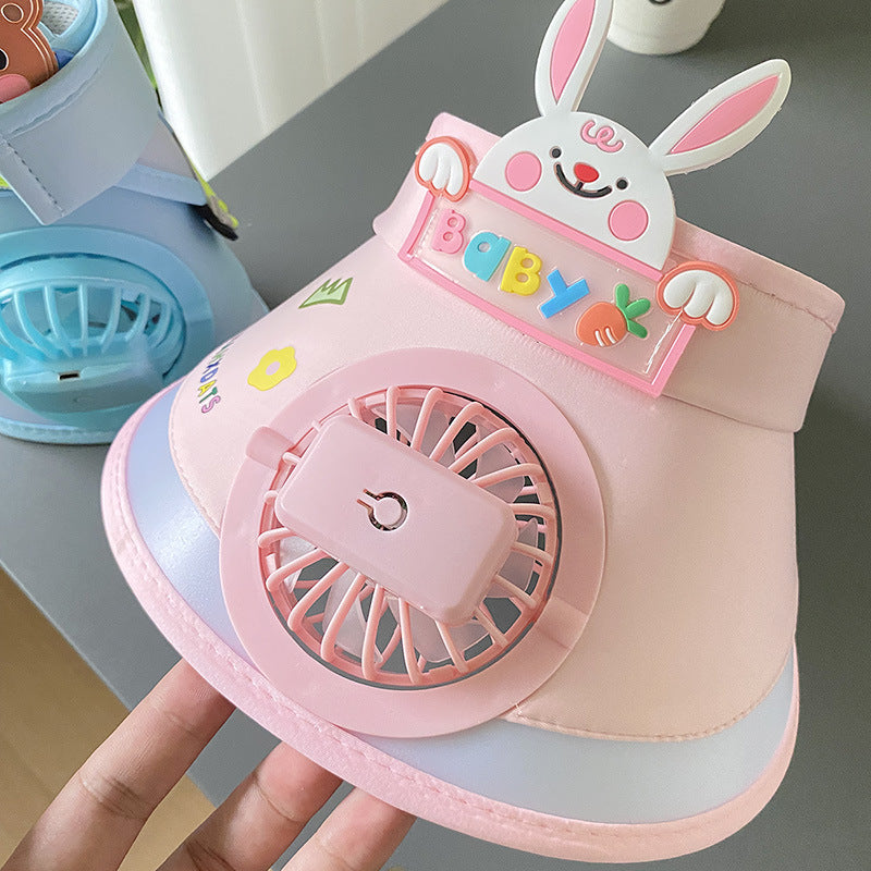 Hot selling Animal Children's Sunscreen Cap Solar Rechargeable Cap New UV Protection Empty Top Sun Hat with Fan