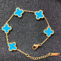Europe and The United States Popular Fashion Simple Lucky Four-leaf Clover Bracelet, Personalized Light Luxury Versatile Fritillary Jewelry