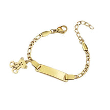 European and American New Fashion Versatile Baby Jewelry Titanium Steel Blank Curved Sign Adjustable DIY Text Bracelet