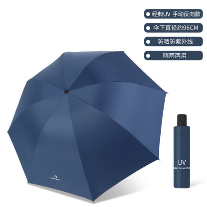 UV vinyl sun umbrella sunscreen sunshade umbrella UV protection women's three folding advertising umbrella wholesale custom logo