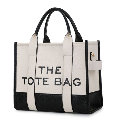 Foreign Trade Cross-border Double-color PU Letter Tote Bag, Fashionable and Versatile Women's Shoulder Messenger Bag Going Out Handbag