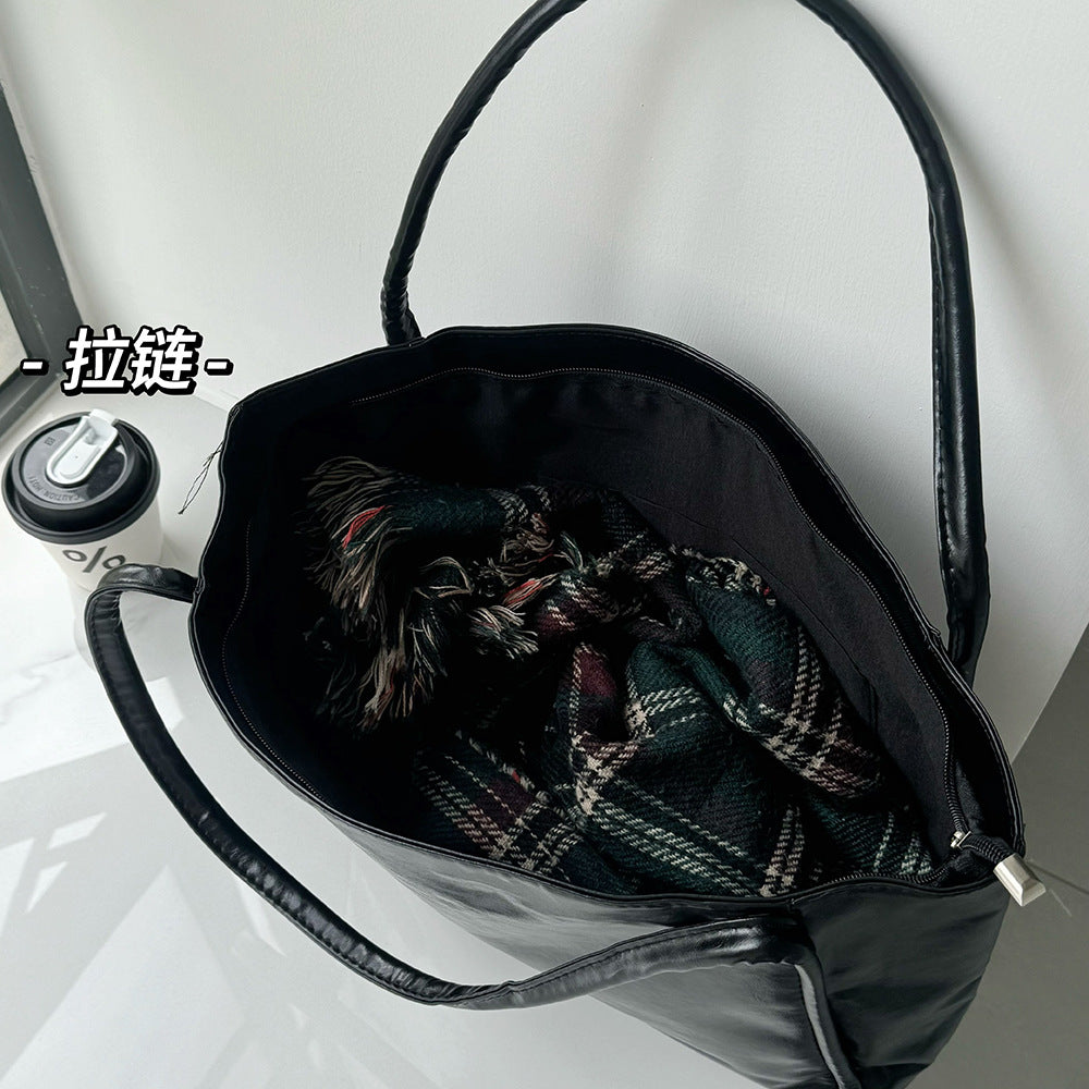 Foreign Trade Cross-border Bag Women's New Hand-held Shoulder Large-capacity Versatile Leisure Underarm Bag Commuter Campus Tote Bag