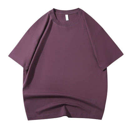 210G Pure Cotton T-shirt Round Neck Solid Color Men's and Women's Same Bottoming Shirt Half-sleeved Spot Short-sleeved T-shirt Casual Summer