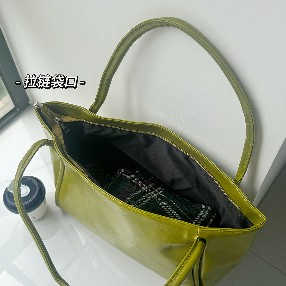 Foreign Trade Cross-border Bag Women's New Hand-held Shoulder Large-capacity Versatile Leisure Underarm Bag Commuter Campus Tote Bag