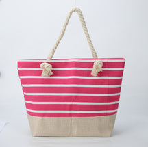 New Cross-border Beach Bag Striped, Foreign Trade Leisure Bag Amazon Armpit Bag Women's Shoulder Bag Women's Canvas Bag