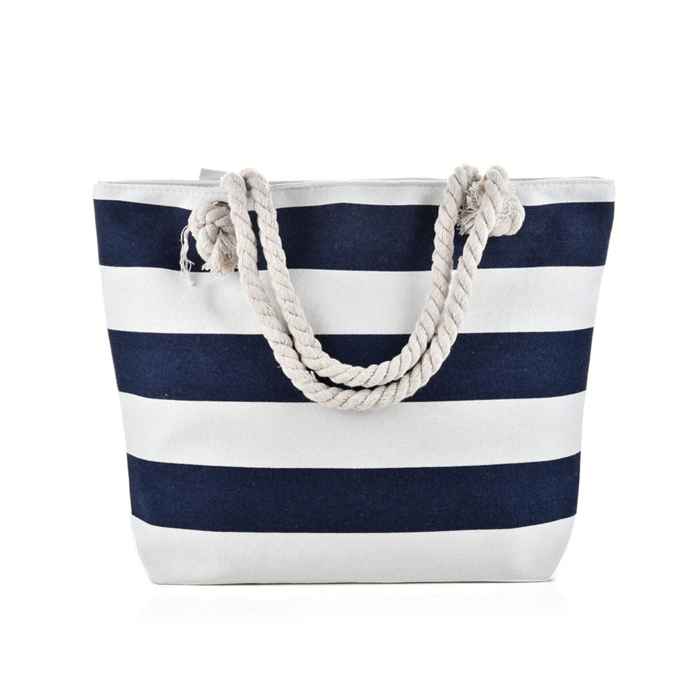 New Cross-border Beach Bag Striped, Foreign Trade Leisure Bag Amazon Armpit Bag Women's Shoulder Bag Women's Canvas Bag