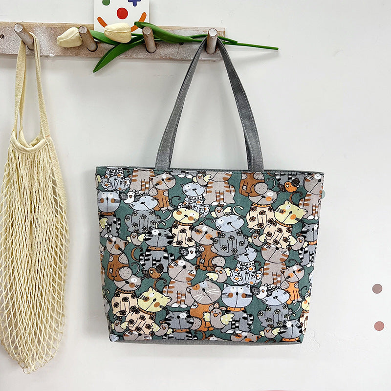 Manufacturer's New Printed Canvas Bag Wholesale Leisure Commuter Women's Fashion Portable Underarm Bag Cross-border Foreign Trade Women's Bag