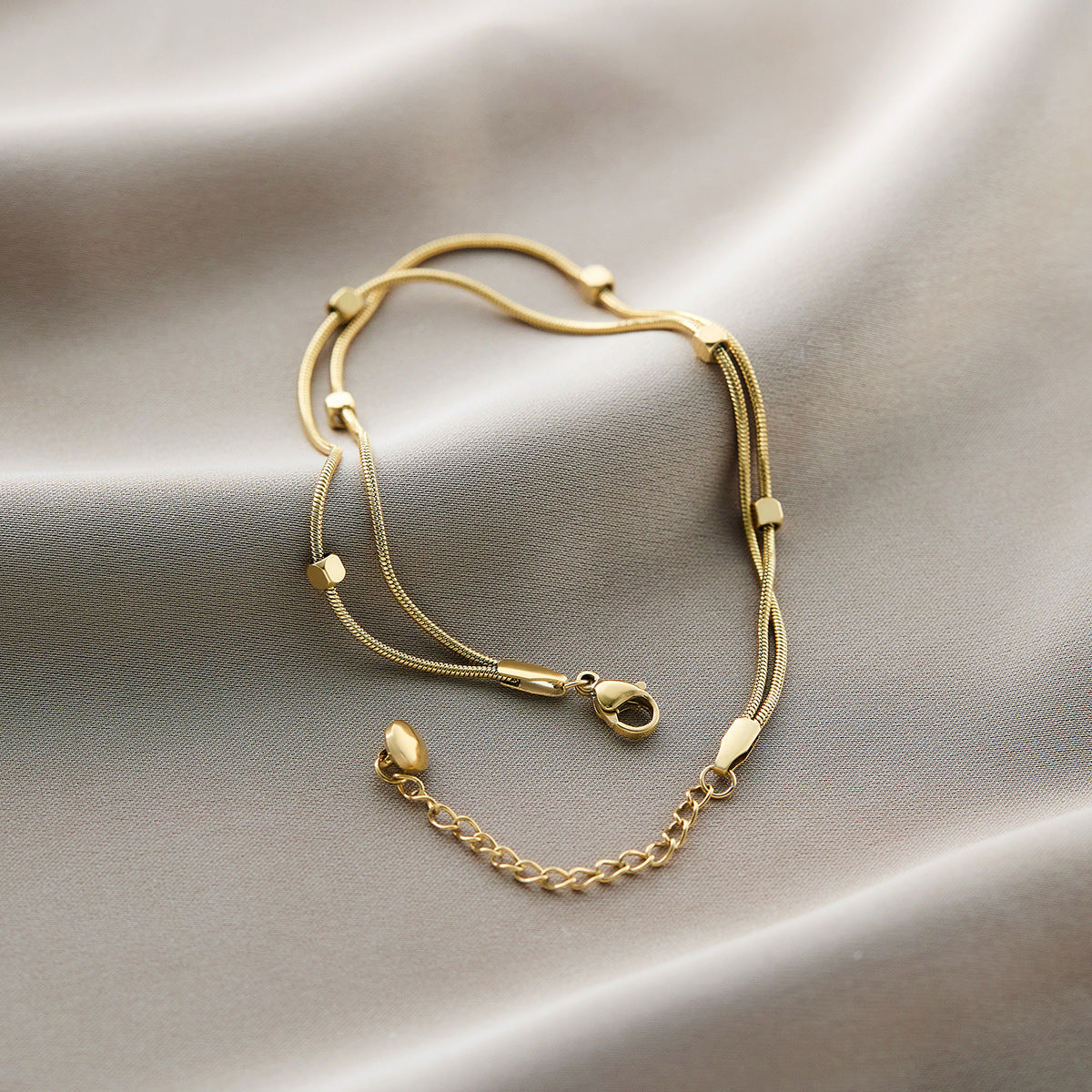 Warm Jian Does Not Fade Cross-border Hot-selling Titanium Steel Bracelet Women's Five-leaf Clover with Diamonds Ins Wind Personality 18K Vacuum Plating