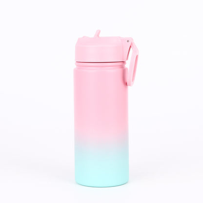 Stainless Steel Thermos Cup High Value Outdoor Sports Water Cup Gradual Change Color Car Space Pot Can Be Customized Logo