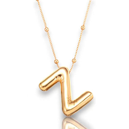 Hot-selling Balloon Glossy Letter Necklace Chubby Pendant European and American Fashion Simple Collarbone Chain