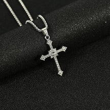 Hip Hop Necklace Jewelry Men's Popular Street Cross Personality Bouncing Alloy Pendant Sweater Chain Wholesale