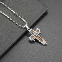 Hip Hop Necklace Jewelry Men's Popular Street Cross Personality Bouncing Alloy Pendant Sweater Chain Wholesale