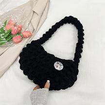 New Popular Cloud Puff Bag, Girl Fashion Pleated Shoulder Bag, Simple Portable Underarm Bag