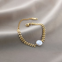 Warm Jian Does Not Fade Cross-border Hot-selling Titanium Steel Bracelet Women's Five-leaf Clover with Diamonds Ins Wind Personality 18K Vacuum Plating