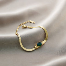Warm Jian Does Not Fade Cross-border Hot-selling Titanium Steel Bracelet Women's Five-leaf Clover with Diamonds Ins Wind Personality 18K Vacuum Plating