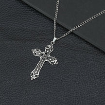 Hip Hop Necklace Jewelry Men's Popular Street Cross Personality Bouncing Alloy Pendant Sweater Chain Wholesale