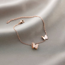 Warm Jian Does Not Fade Cross-border Hot-selling Titanium Steel Bracelet Women's Five-leaf Clover with Diamonds Ins Wind Personality 18K Vacuum Plating