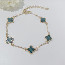 Europe and The United States Popular Fashion Simple Lucky Four-leaf Clover Bracelet, Personalized Light Luxury Versatile Fritillary Jewelry