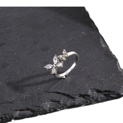 Hot-selling Micro-inlaid Zircon Wrapped Snake Ring Women's Niche Design Sense Fashion Personality Index Finger Ring