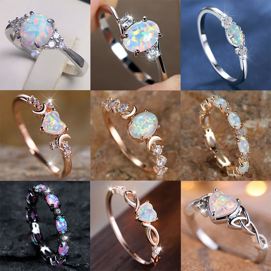 Ring Popular Hot Selling European and American Rings Female Opal Ring Wholesale