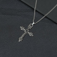 Hip Hop Necklace Jewelry Men's Popular Street Cross Personality Bouncing Alloy Pendant Sweater Chain Wholesale