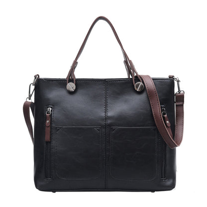European and American Foreign Trade New Women's Bags Large Bags Simple and Fashionable Women's Handbags Retro Shoulder Messenger Bags