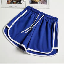 New Sports Shorts Women's European, American and Foreign Trade Home Leisure Solid Color Beach Pants Large Size Running Yoga Shorts