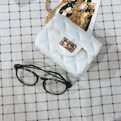 Summer Mini Jelly Bag Crossbody Shoulder Bag Korean Version Diamond Chain Bag Pvc Change Woman