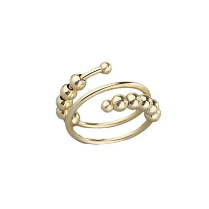 Amazon Explosion, Decompression and Anti-anxiety, Titanium Steel Bead Rotating Ring, Open Bead Ring
