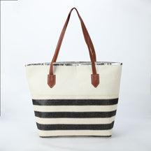 New Cross-border Beach Bag Striped, Foreign Trade Leisure Bag Amazon Armpit Bag Women's Shoulder Bag Women's Canvas Bag