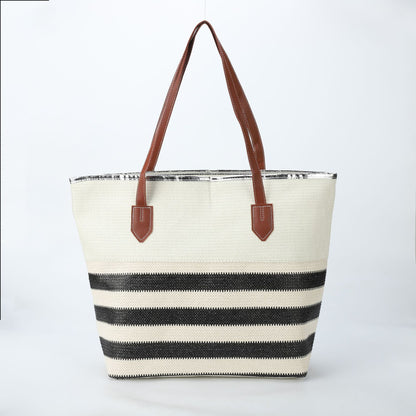 New Cross-border Beach Bag Striped, Foreign Trade Leisure Bag Amazon Armpit Bag Women's Shoulder Bag Women's Canvas Bag