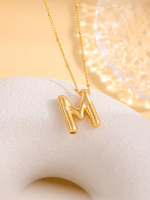 Hot-selling Balloon Glossy Letter Necklace Chubby Pendant European and American Fashion Simple Collarbone Chain