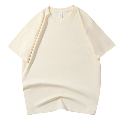 210G Pure Cotton T-shirt Round Neck Solid Color Men's and Women's Same Bottoming Shirt Half-sleeved Spot Short-sleeved T-shirt Casual Summer