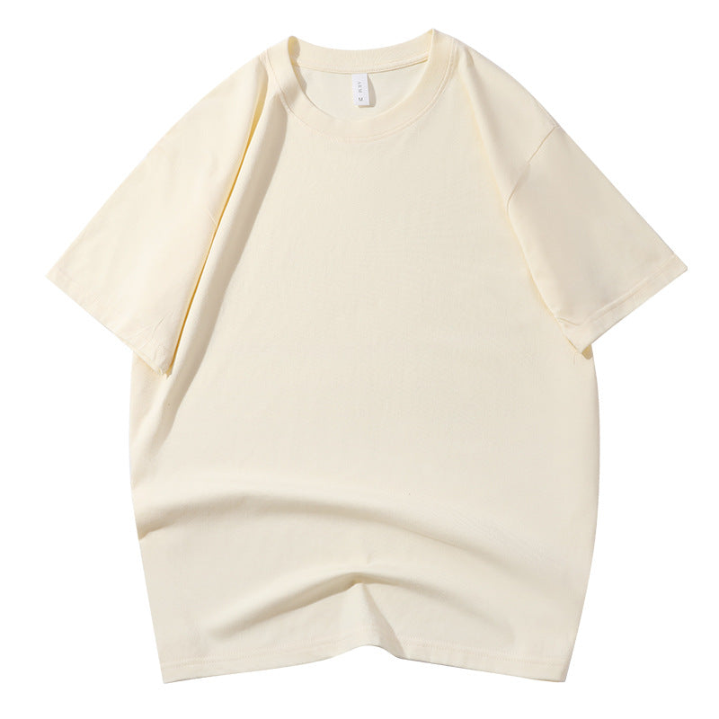 210G Pure Cotton T-shirt Round Neck Solid Color Men's and Women's Same Bottoming Shirt Half-sleeved Spot Short-sleeved T-shirt Casual Summer