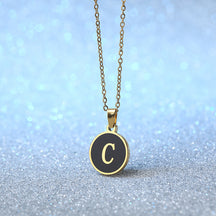 Foreign Trade Hot-selling Ins Wind Simple Alloy, English Letter Necklace Pendant Round Item Pendant 26 Letter Necklace