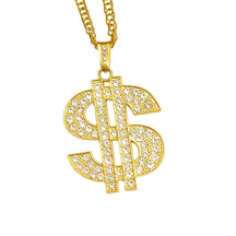Wholesale Explosion Hip-hop Dollar Dollar Full Diamond Pendant Domineering Ring Necklace Pendant Jewelry