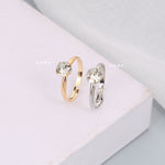 Hot-selling Jewelry Diamond Ring Foreign Trade Simple and Fashionable Living Square Claw Diamond Ring Exquisite Gift Ring