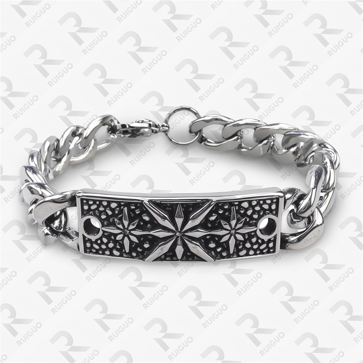 Amazon Vintage Celtic Knot Skull Stainless Steel Cuban Bracelet Cross Punk Men's Jewelry, Popular