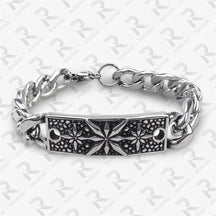Amazon Vintage Celtic Knot Skull Stainless Steel Cuban Bracelet Cross Punk Men's Jewelry, Popular