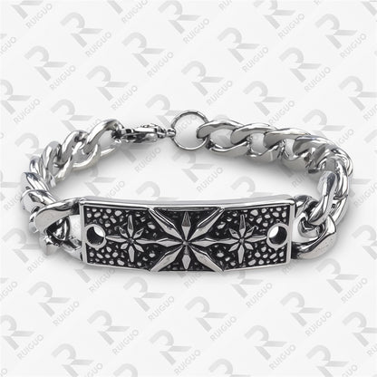 Amazon Vintage Celtic Knot Skull Stainless Steel Cuban Bracelet Cross Punk Men's Jewelry, Popular
