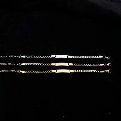 Couple Stainless Steel Bracelet, Foreign Trade Explosion, Men's and Women's Titanium Steel Jewelry Ins Commemorative Gift Can Be Engraved