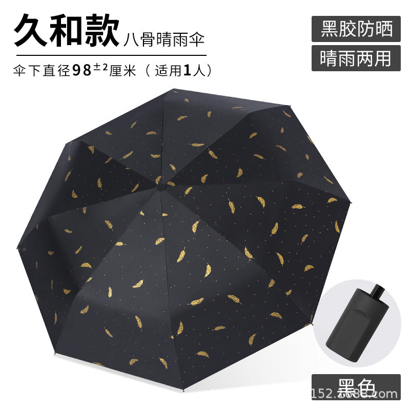 [Special Offer] Manual Vinyl Sunscreen Eye Umbrella UV Protection Women's Three-fold Gift Umbrella Clearance Wholesale