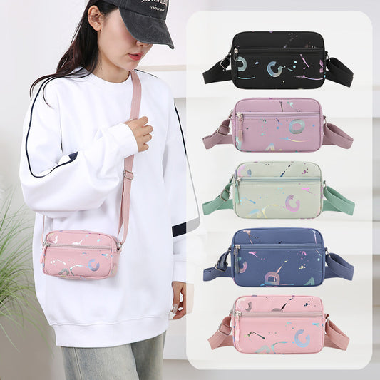 New Trendy Fashion Sports Mobile Phone Bag Casual Shoulder Bag Women's Messenger Bag Lightweight Waterproof Nylon Small Bag Women's Bag