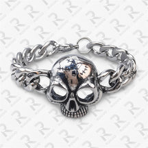 Amazon Vintage Celtic Knot Skull Stainless Steel Cuban Bracelet Cross Punk Men's Jewelry, Popular